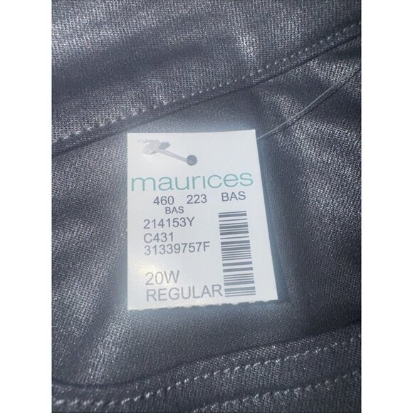 Edgely Women’s Gray Faux Leather Ankle Slim Straight High Rise Pants Sz 20W NEW - Picture 8 of 14